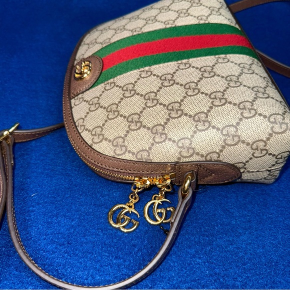Authentic Gucci Ophidia Small Shoulder Bag GG domed shape silk lining Luxury - Picture 4 of 15